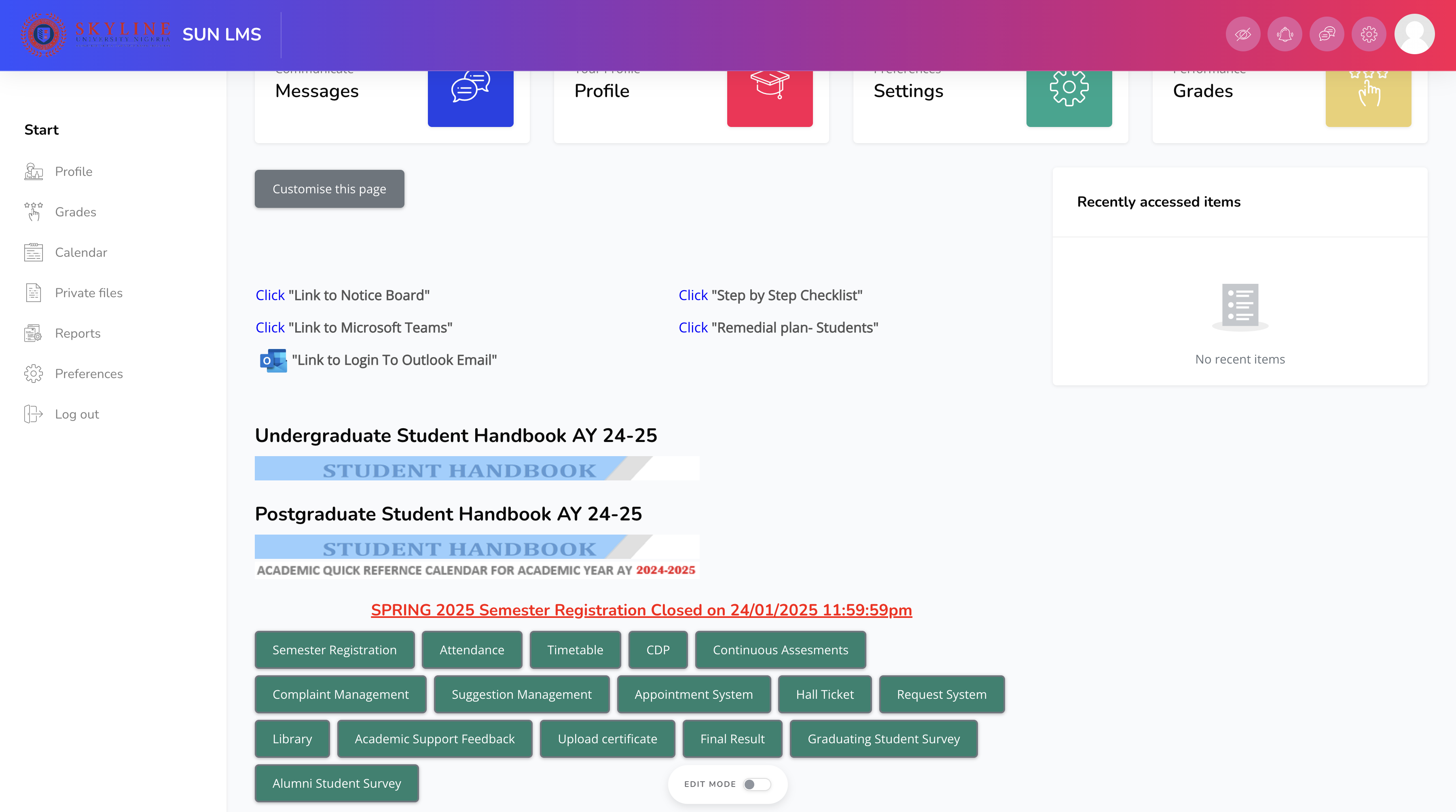 Learning Management System (LMS) for Skyline University Nigeria